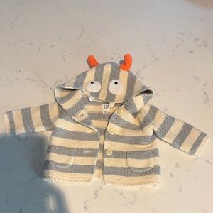 GAP Baby Cardigan in Gray and Cream